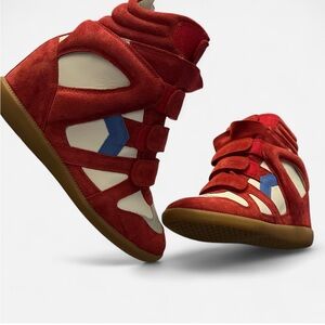 Isabel Marant Red and Blue Kids Sneakers